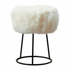 Stolička s bílým sedákem z ovčí kožešiny Native Natural, ⌀ 36 cm