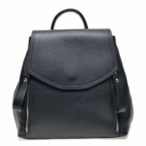 Černý kožený batoh Carla Ferreri