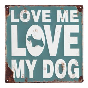 Sada 4 nástěnných kovových dekorací Geese Love My Dog