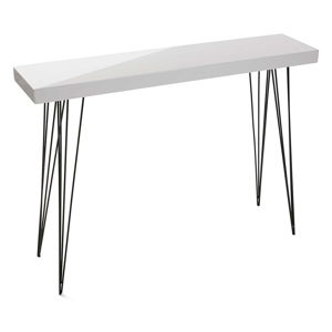 Bílý dřevěný stolek Versa Dallas, 110 x 25 cm