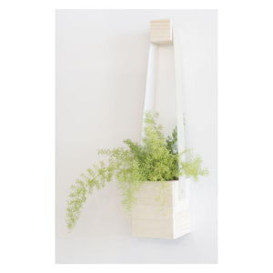 Bílý květináč z jedlového dřeva Surdic Colgantes, 17 x 62 cm