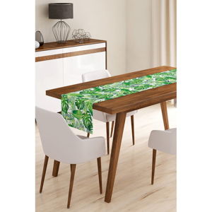 Běhoun na stůl z mikrovlákna Minimalist Cushion Covers Green Jungle Leaves, 45 x 145 cm