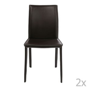 Sada 2 tmavě hnědých jídelních židlí Kare Design Milano