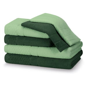 Zelené froté bavlněné ručníky a osušky v sadě 6 ks Rubrum – AmeliaHome