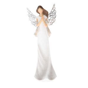 Soška anděla s kovovými křídly Dakls, výška 19 cm