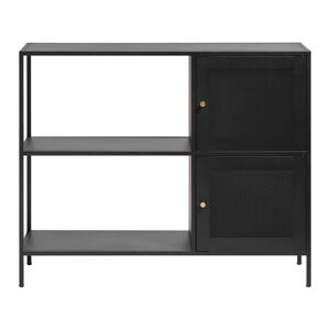 Černá kovová knihovna 100x81 cm Malibu – Unique Furniture
