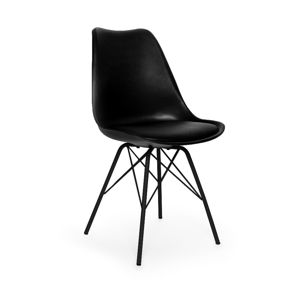 Sada 2 černých židlí s černým podnožím z kovu loomi.design Eco