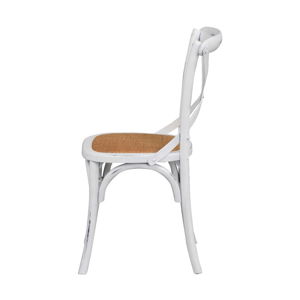 Bílá jídelní židle s ratanovým výpletem Rowico Gaston