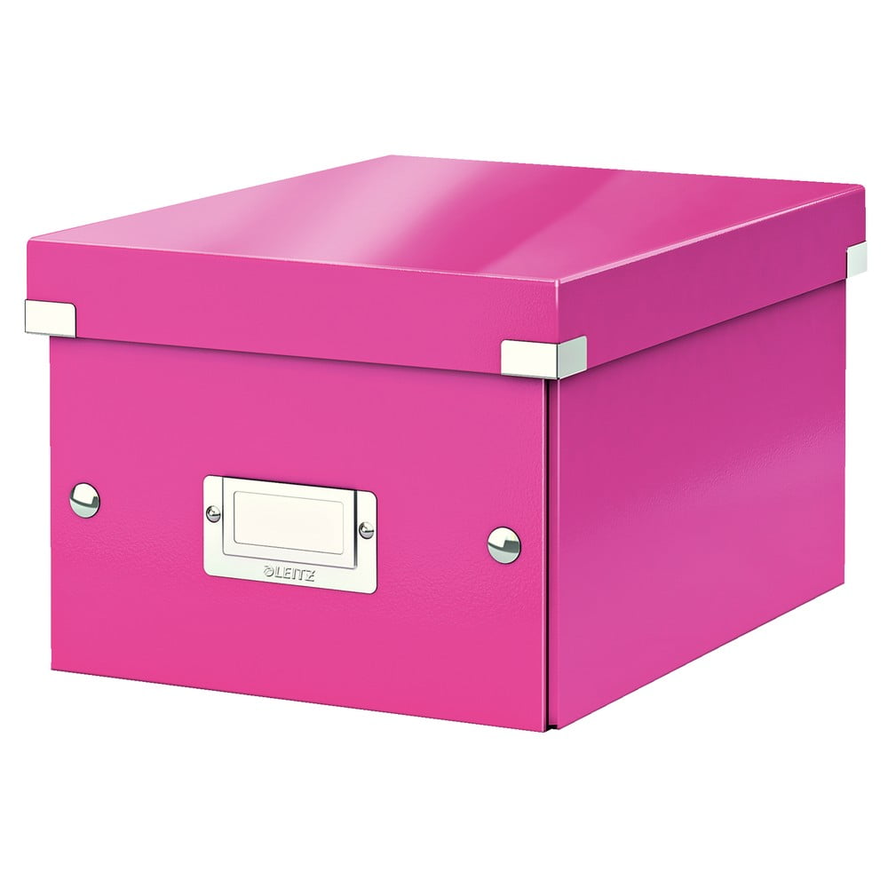 Růžová úložná krabice Leitz Universal, délka 28 cm