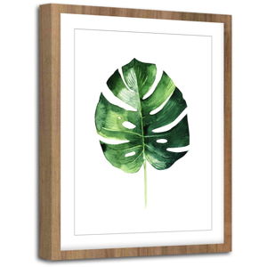 Obraz Styler Modernpik Greenery Wooden Monstera, 30 x 40 cm