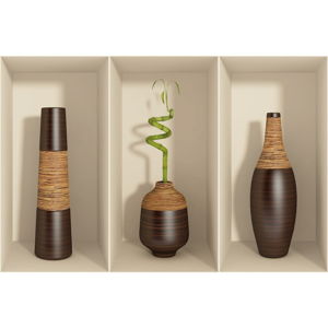Sada tří 3D samolepek Ambiance Bamboo