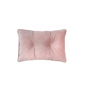 Světle růžový polštář Tiseco Home Studio Velvet Button, 40 x 60 cm