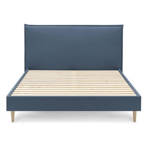 Modrá dvoulůžková postel Bobochic Paris Sary Light, 180 x 200 cm