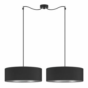 Černé dvouramenné závěsné svítidlo s detailem ve stříbrné barvě Sotto Luce Tres XL, ⌀ 45 cm