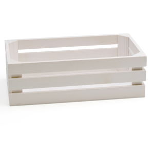 Bílá krabice z jedlového dřeva Bisetti Fir, 32 x 17 cm