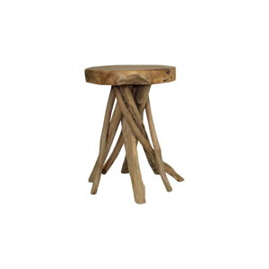Stolička z teakového dřeva HSM collection Branch, ⌀ 33 cm