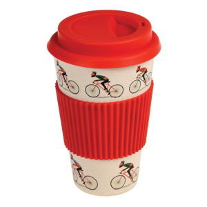 Bambusový cestovní hrnek s červenými detaily Rex London Le Bicycle, 400 ml