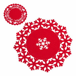 Sada 2 červených vánočních prostírání Unimasa, ø 33 cm