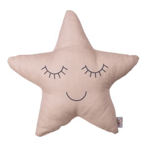 Béžovorůžový dětský polštářek s příměsí bavlny Apolena Pillow Toy Star, 35 x 35 cm
