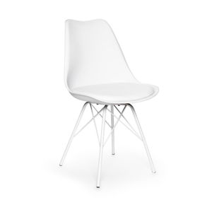 Sada 2 bílých židlí s bílým podnožím z kovu Bonami Essentials Eco
