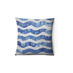 Sametový povlak na polštář Azul Waves Duro, 43 x 43 cm