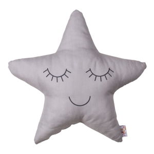 Šedý dětský polštářek s příměsí bavlny Apolena Pillow Toy Star, 35 x 35 cm