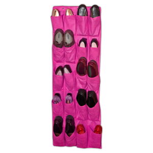 Růžový závěsný organizér na boty JOCCA Twenty, 135 x 48 cm