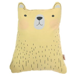 Žlutý dětský polštářek s příměsí bavlny Apolena Pillow Toy Bear Cute, 22 x 30 cm