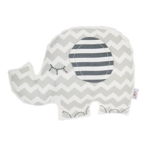 Šedý dětský polštářek s příměsí bavlny Apolena Pillow Toy Elephant, 34 x 24 cm