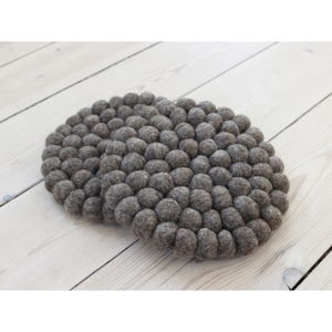 Ořechově hnědý kuličkový podtácek z vlny Wooldot Ball Coaster, ⌀ 20 cm