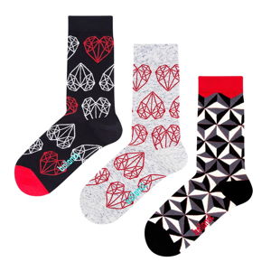Set 3 párů ponožek Ballonet Socks Black & White v dárkovém balení, velikost 41 - 46
