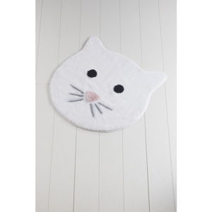 Bílá koupelnová předložka Cat, ⌀ 90 cm
