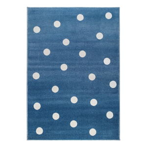 Modrý koberec s puntíky KICOTI Blue, 133 x 190 cm