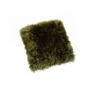 Tmavě zelený polštář z ovčí kožešiny Royal Dream Sheepskin, 45 x 45 cm