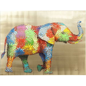 Obraz slona Kare Design Touched Flower Elefant, 120 x 90 cm