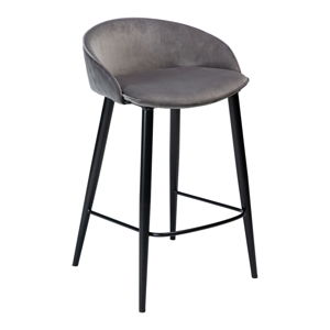 Šedá sametová barová židle DAN-FORM Denmark Dual