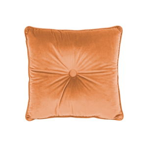 Oranžový polštář Tiseco Home Studio Velvet Button, 45 x 45 cm