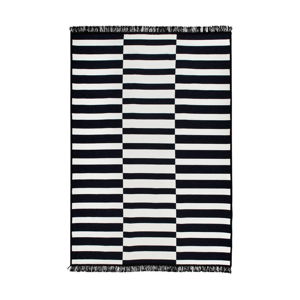 Černo-bílý oboustranný koberec Poros, 80 x 150 cm