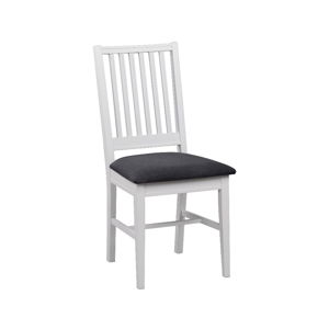 Bílá březová jídelní židle s šedým sedákem Rowico Koster