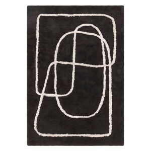 Černý ručně tkaný vlněný koberec 200x300 cm Matrix – Asiatic Carpets