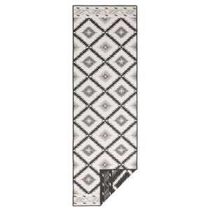 Černo-krémový venkovní koberec NORTHRUGS Malibu, 80 x 350 cm