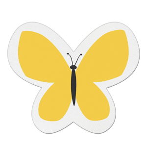 Žlutý dětský polštářek s příměsí bavlny Apolena Pillow Toy Butterfly, 26 x 30 cm