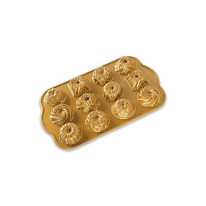Forma na 12 mini bábovek ve zlaté barvě Nordic Ware Minimix, 280 ml