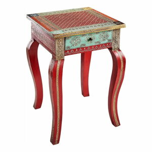 Červený odkládací stolek z mangového dřeva Støraa Vito