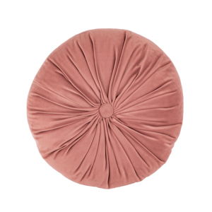 Růžový sametový dekorativní polštář Tiseco Home Studio Velvet, ø 38 cm