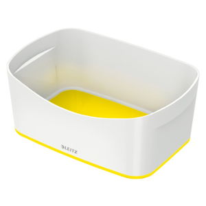 Bílo-žlutý stolní box Leitz MyBox, délka 24,5 cm