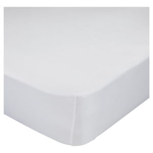 Bílé bavlněné elastické prostěradlo Happy Friday Basic, 70 x 140 cm