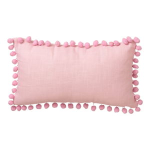 Růžový polštář Unimasa Pompon, 50 x 30 cm