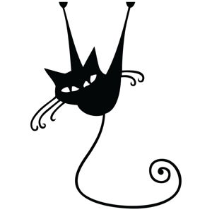 Černá samolepka na vypínač Ambiance Acrobat Cat