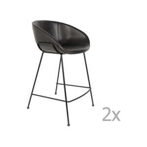 Sada 2 černých barových židlí Zuiver Feston, výška sedu 65 cm